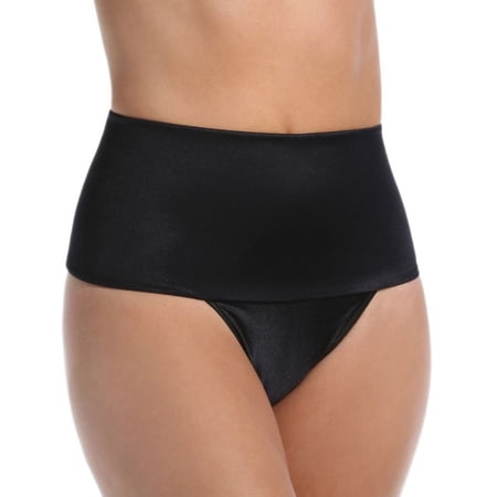 Women's Wide Band Thong Panty ( 801) Black, L