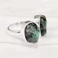thumbnail image 3 of Natural Emerald Ring, Rough Emerald Ring, May Birthstone, Adjustable Two Stone Ring, 925 Sterling Silver, Womens Ring, Christmas, Thanksgiving, Handmade, Statement Jewelry, Rough Gemstone Jewelry, 3 of 5