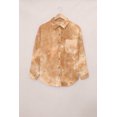 thumbnail image 1 of ABPHQTO Camisa De Mujer De Pana Suelta Teñida Con Lazo Marrón, 1 of 5