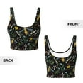 thumbnail image 5 of Haiem Wasp and Florals Pattern Womens Sports Bra - U Neck Padded Low Impact Yoga Bra Workout Crop Top Gym Moisture-Wicking Workout Vest -, 5 of 9