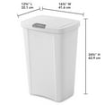 thumbnail image 5 of Sterilite 13 Gallon TouchTop Wastebasket w/Titanium Latch, White (12 Pack), 5 of 9