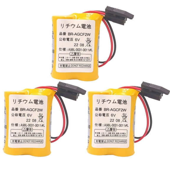 3 Pcs Replacement Battery for GE BR-AGCF2W A06B-6093-K001 A98L-0031-0011 L Fanuc A98L-0031-0011 L