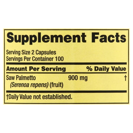 Spring Valley Whole Herb Saw Palmetto Dietary Supplement, 450 mg, 200 count