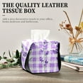 thumbnail image 6 of Purple Plaid Watercolor Lavender Leather Tissue Box Cover Rectangle Tissue Holder Foldable, 6 of 8