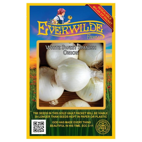 Everwilde Farms 500 White Sweet Spanish Onion Plant Seeds