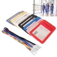 thumbnail image 1 of Simple Style 10Pcs Assorted Color Badge Holder Plastic ID Card Holder with Lanyard for Company, School, 1 of 7