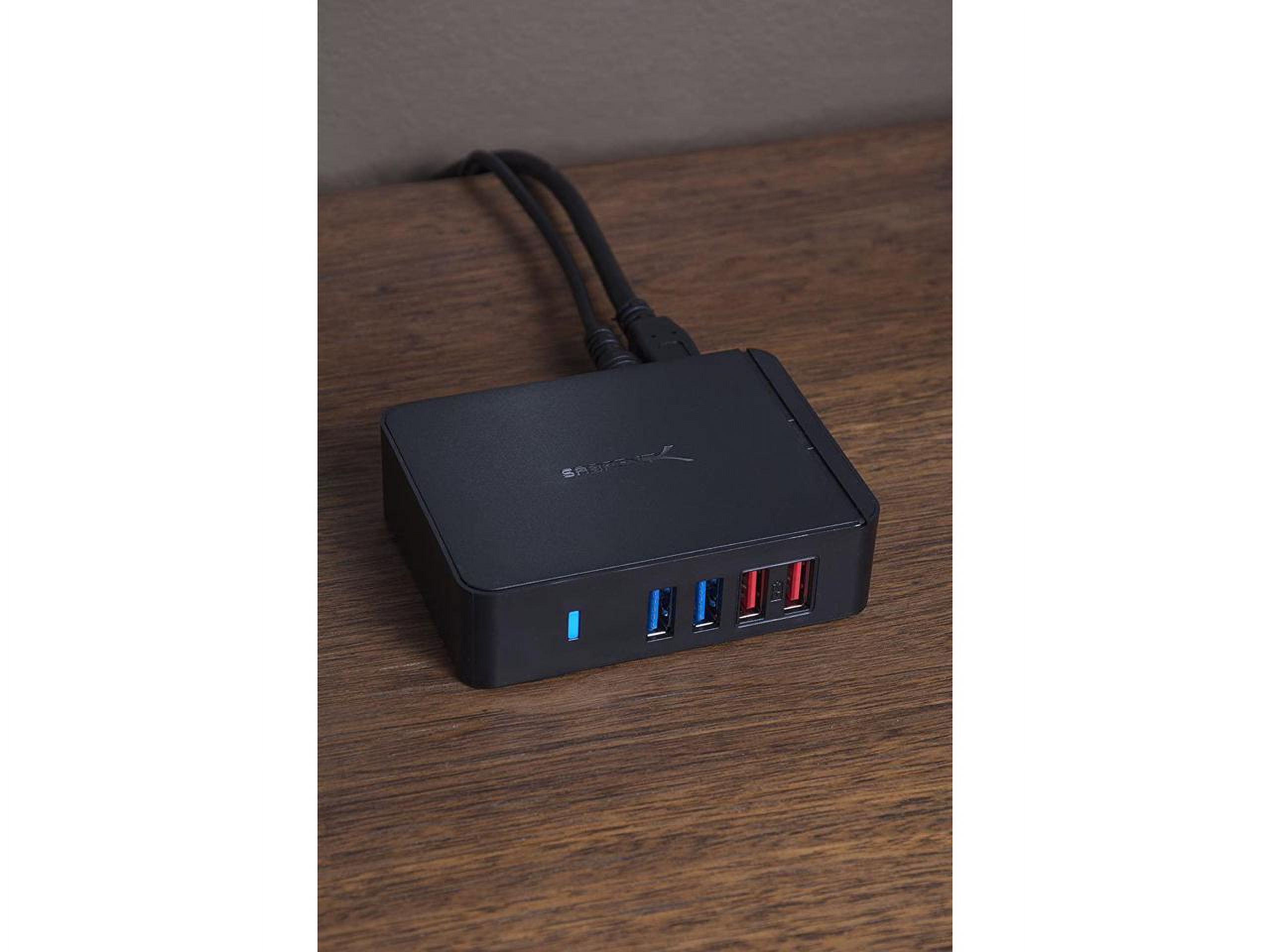 SABRENT 7 Port USB 3.0 HUB + 2 Charging Ports with 12V/4A Power Adapter [Black] (HB-U930) - image 3 of 9