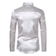 thumbnail image 3 of Blusa y camisa de manga larga con cuello vuelto para hombre, estilo casual, a la moda, de un solo color, con botones y cuello vuelto, blusa de manga larga para hombre., 3 of 8