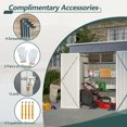 thumbnail image 3 of Outdoor Waterproof Garden Tool Storage Sheds with Metal Foundation with Floor Frame, Tool Shed with Lockable Hinged Doors & Air Vents, Storage House Waterproof for Backyard, Lawn, 3 of 12
