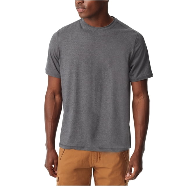 BASS OUTDOOR Mens Core Performance Basic T-Shirt, Grey, XX-Large