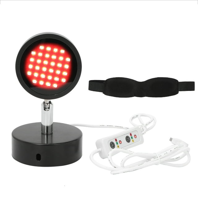 Dispositivo de lámpara de terapia de luz roja, luz de terapia de luz infrarroja para aliviar el dolor, tratamiento de pérdida de cabello (negro)
