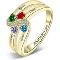 thumbnail image 2 of YUPPOLKR Sterling Silver Personalized Mothers Ring with 1/2/3/4/5/6 Birthstones & Names Custom Birthstone Ring for Women Custom Family Ring for Mom Wife Grandmother, 2 of 7