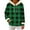 Green-Inverlee Sweatshirt, variant on Women's Buffalo Plaid Faux Fur Trim Hood Cuff Pullover Hoodie Drawstring Kangaroo Pocket Long Sleeve Warm Winter Oversized Tops Purple (S-XXL)