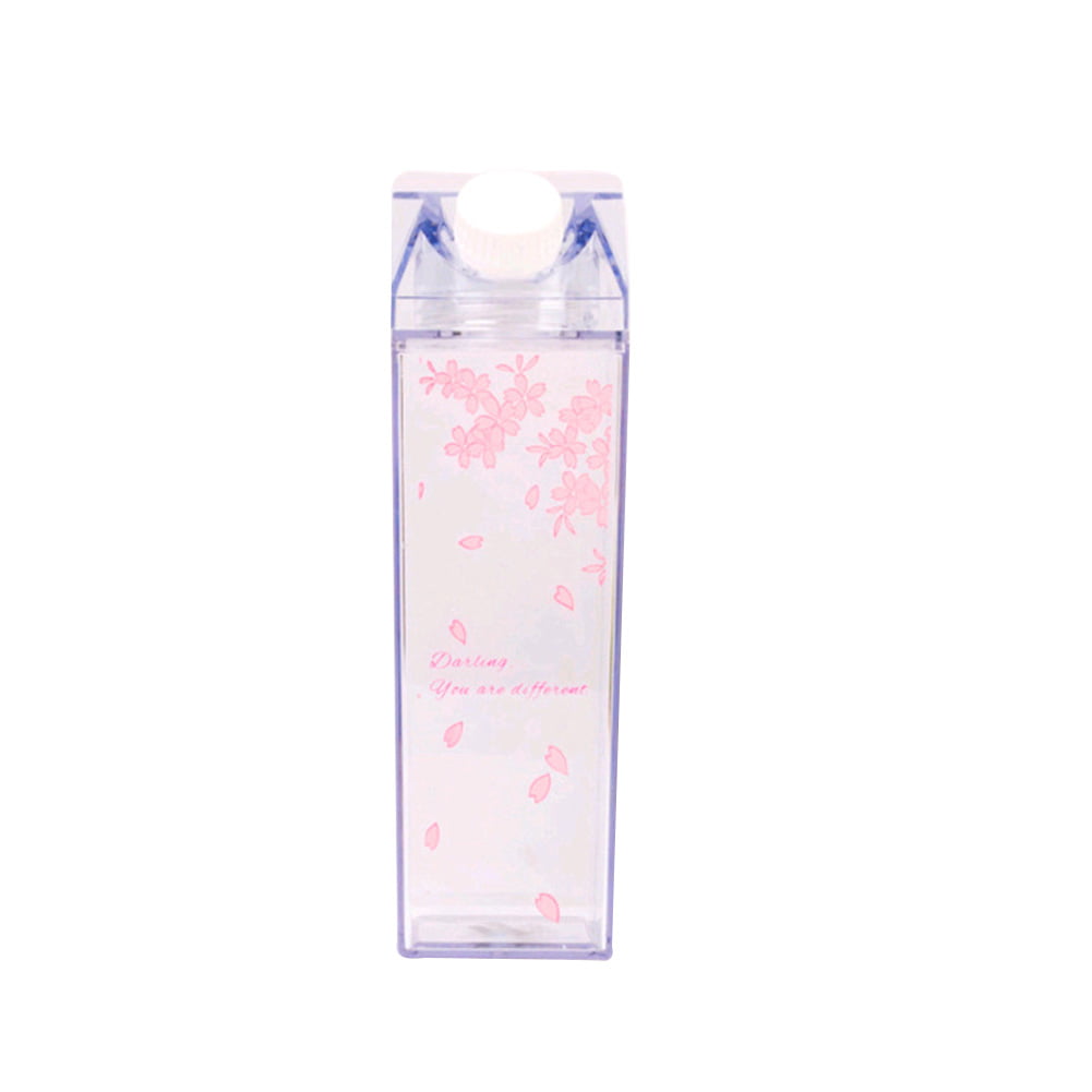 NEW Plastic Clear Transparent Milk Carton Water Bottle Drinkware Cup lemon