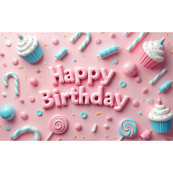LUUFILx 3D Happy Birthday Background Rainbow Clouds Decoration Banner Colorful Balloons Candles Theme Photo Booth Photography