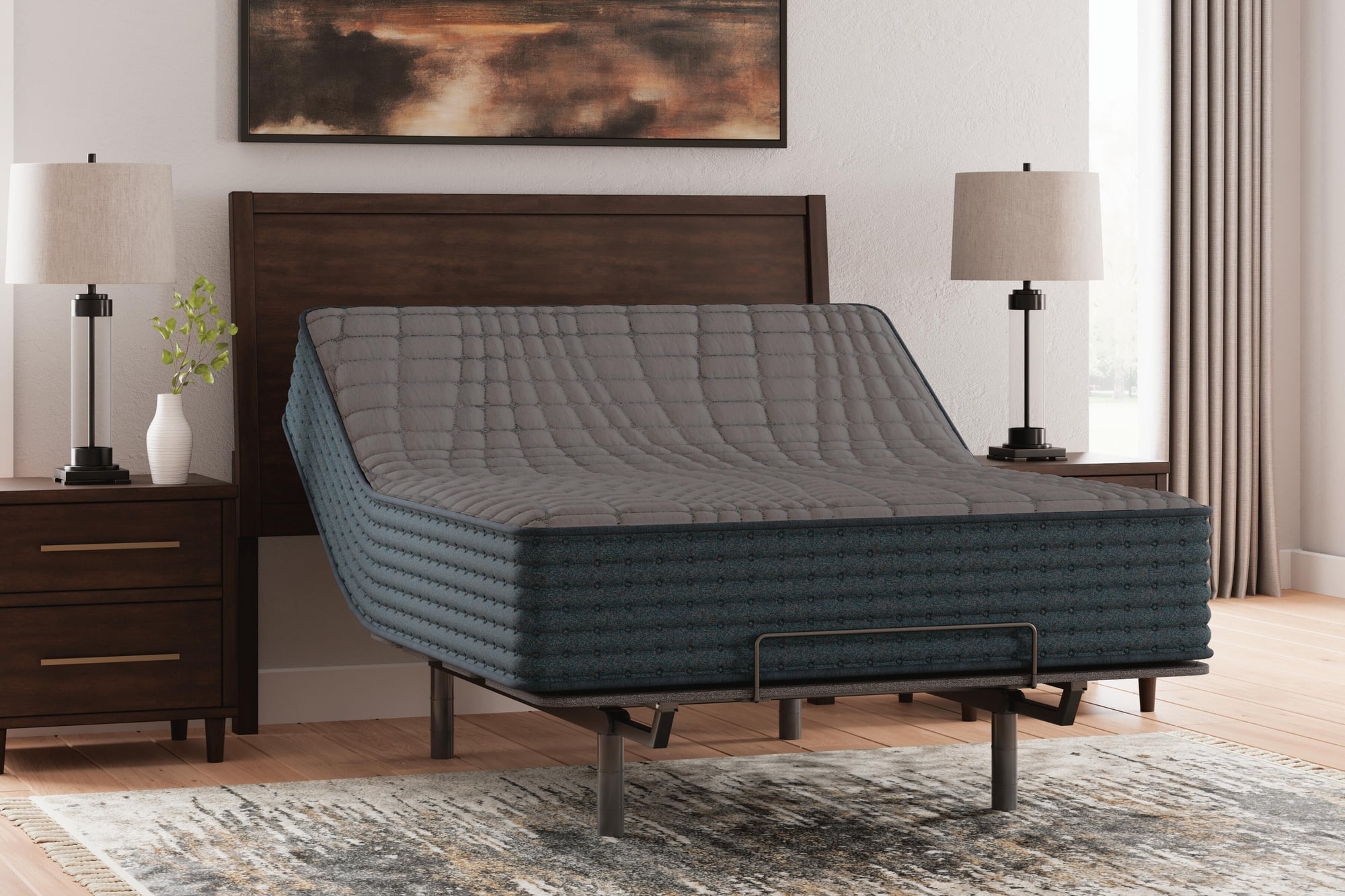 Signature Design by Ashley 12-inch Gray 1200 Series Charcoal-Infused Gel Memory Foam Hybrid Firm King Mattress