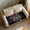 thumbnail image 2 of Renewold Colorful Flower Butterfly Stretch Sofa Cushion Cover Soft Couch Seat Cushion Slipcover Furniture Protector Washable Anti-Slip Loveseat Cushion Cover with Elastic Bottom, M, 2 of 5