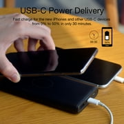 Wireless Charging 10000mAh Power Bank for Samsung Galaxy A54 5G/A34 5G/A24 - Backup Battery Portable Charger Slim 2-Port USB