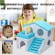 thumbnail image 3 of Casa de hámster para mascotas con escalera, nido, cabaña de troncos, juguetes para dormir de animales (azul) Likrtyny Oficina Multiescena Multifunción, 3 of 8