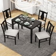 thumbnail image 5 of Kidkapers Sophisticated Dining Ensemble: 5-Piece Wooden Kitchen Table Set, Rectangular Dining Table, 4 Upholstered Chairs, 5 of 5