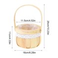 thumbnail image 3 of Handwoven Rattan Flower Arrangement Basket with Handle, Natural Wicker Planter for Fresh Dried Flowers, Home Decor Storage Organizer, 3 of 6