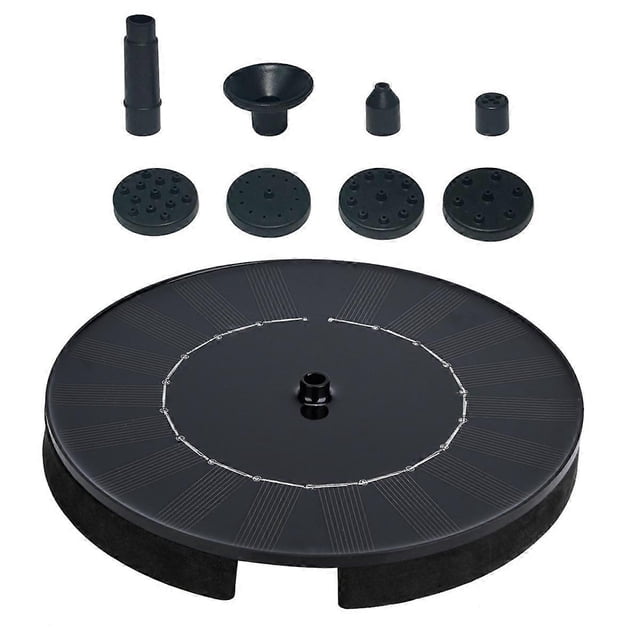 Solar Water Feature, Multi-Purpose Floating Solar Fountain With 5 Nozzle Variations For Bird Bath, Fish Tank, And Garden (Eco-Friendly, Partial