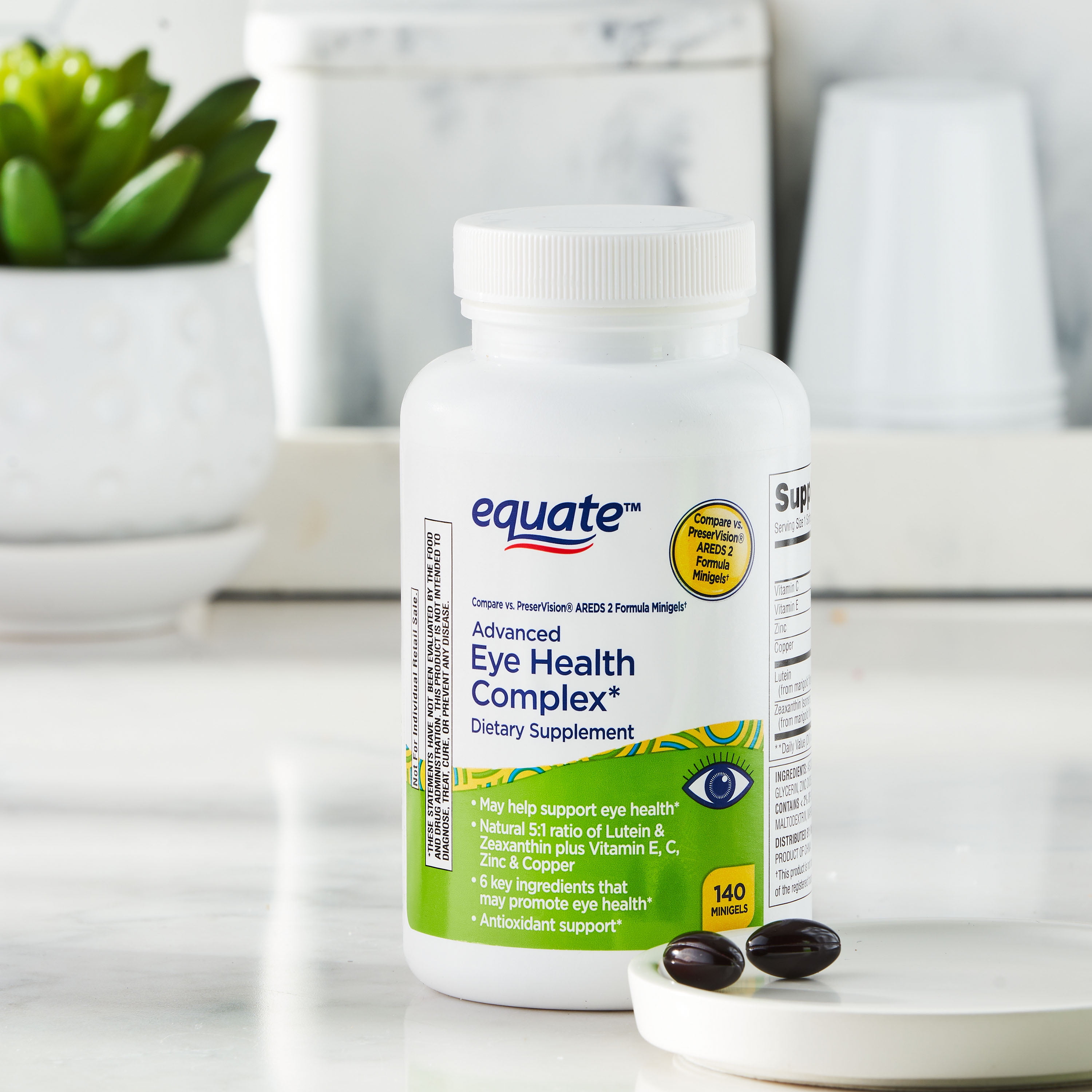安いそれに目立つ Equate Dietary Minigels Complex Health Eye Advanced フェイスジェル・ゲル