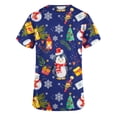 thumbnail image 3 of Up to 65 off!Lolmot Christmas Womens Scrub Tops Cute Santa Clause Snowman Xmas Tree Snowflake Printed Stretch Soft Scrub Shirts with Pockets Holiday Comfy Nurse Work Tops, 3 of 3