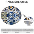 thumbnail image 6 of Stretch Round Tablecloth in Bohemian Floral Design, Elastic Edge Fits 52-56 Inch Tables for Indoor Dining and Outdoor Events, 6 of 7