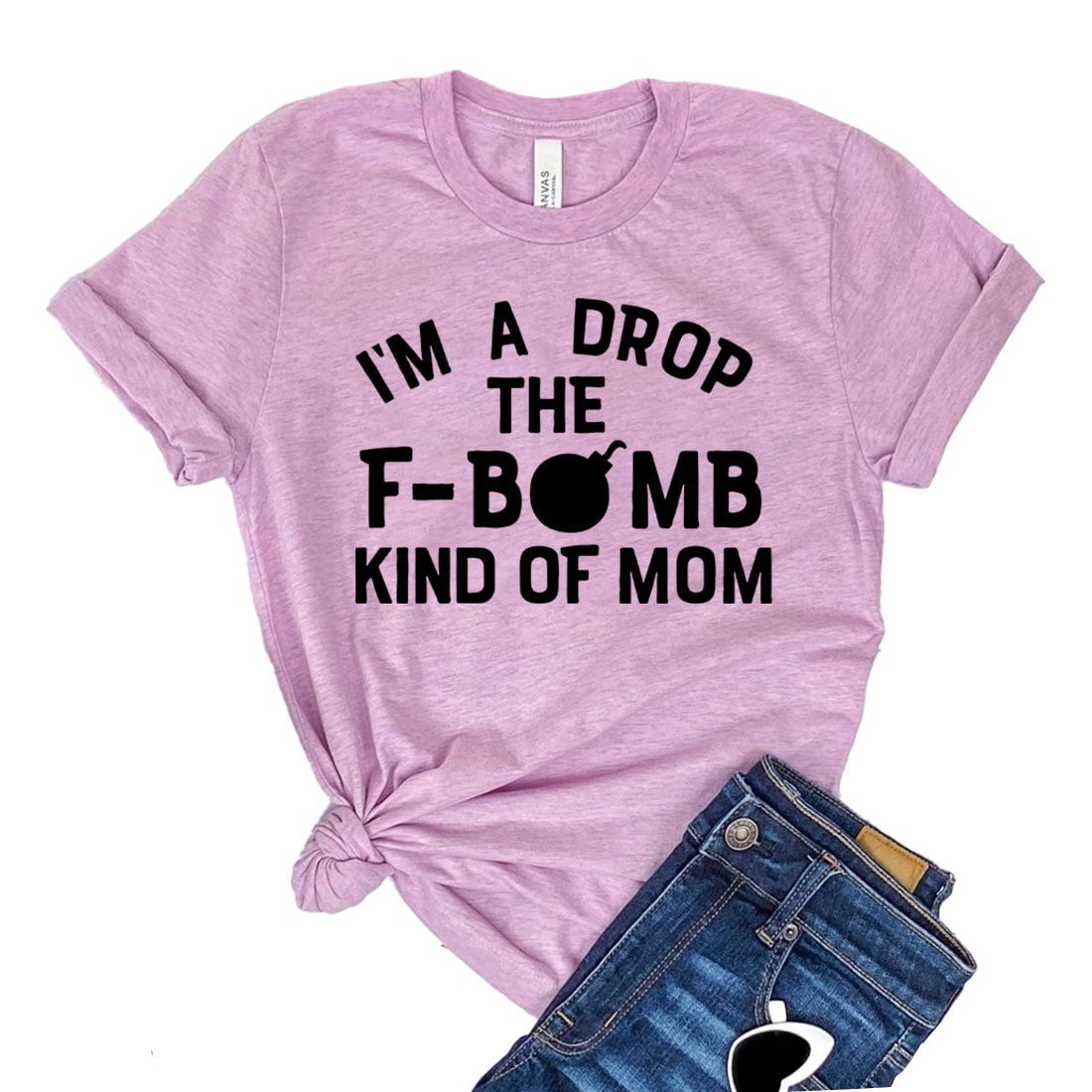 Im A Drop The F-Bomb Kind of Mom Funny and Novelty Gift Crewneck Pullover Sweatshirt On Mothers Day