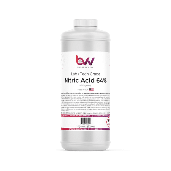 Nitric Acid 64.6% Lab Grade - 1 Quart, 32oz (946mL)