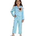 thumbnail image 2 of Dpytoraw Stylish Floral Embroidered And Wide Leg Pants For Girls Autumn Fashion Two Piece Outfit With Elegant Top And Bottoms Back to school outfits 2026 Size Blue 2-3 Years, 2 of 5