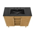 thumbnail image 5 of Bron 36 in. Brown Oak Bathroom Vanity With Black, 3-Hole Ceramic Sink Top, 5 of 8