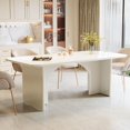 thumbnail image 2 of Tribesigns Modern Dining Table for 4-6 People, 62.99" Large Rectangle Kitchen Table with Arch Design Legs, Cream White Dinner Table Kitchen & Dining Room Furniture, 2 of 8