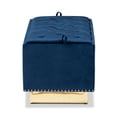 thumbnail image 5 of Baxton Studio Powell Glam and Luxe Navy Blue Velvet Fabric Upholstered and Gold PU Leather Storage Ottoman, 5 of 10
