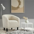 thumbnail image 2 of Alden Design Barrel Accent Chair Polyester Boucle Upholstery, Ivory, 2 of 6