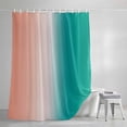 thumbnail image 3 of Gradient Pink Green Shower Curtain, Modern Abstract Minimalist Orange Brown Ocean Beach Waterproof Shower Curtain Set with 12 Hooks Lightweight Bath Curtains Fabric Bathroom Decor 48x72 Inches, 3 of 9