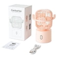 thumbnail image 3 of Ventiladores de escritorio Cactus sacudiendo la cabeza ventilador 2400 mAh carga USB rosa silencioso portátil mini ventiladores de escritorio ventiladores de escritorio oso de fresa Electrónica, 3 of 5