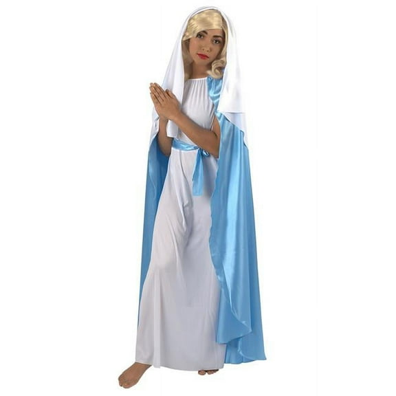 Banana Costumes Goods F-01-005-L Mother Mary Costume, Pure White & Blue - Large