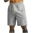thumbnail image 2 of WREESH Men's Ripped Sweat Shorts Loose Fit Gym Workout Shorts, Fitness & Beach Casual Solid Color Athletic Design, 2 of 7