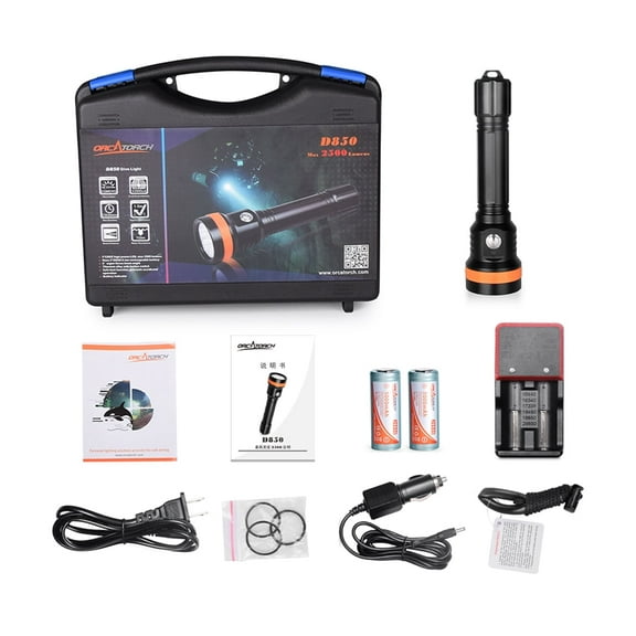 OrcaTorch D850 2500 Lumens Dive Light