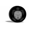 TIRE COVER CENTRAL Turtle tribal black & white graphic spare Tire Cover for 215/75R15 fits camper jeep rv scamp trailer(drop down size menu-all sizes available)