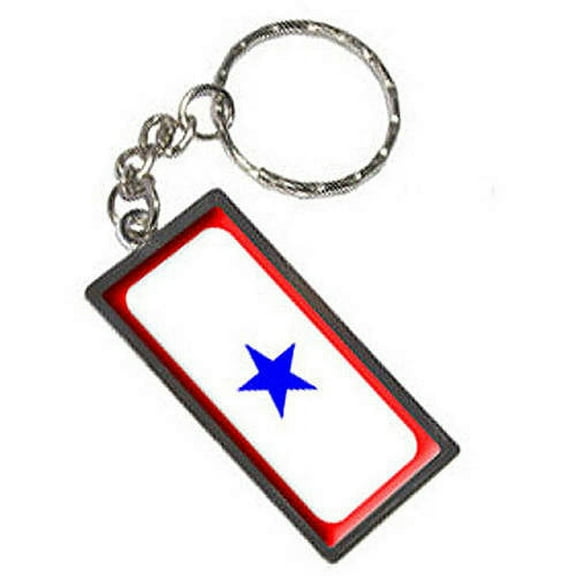 Blue Star Flag One 1 War Mother Service Keychain Key Chain Ring