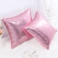 thumbnail image 2 of PiccoCasa 2Pcs Decorative Sequin Throw Pillow Covers for Party, 16x16 inch, Pink, 2 of 7