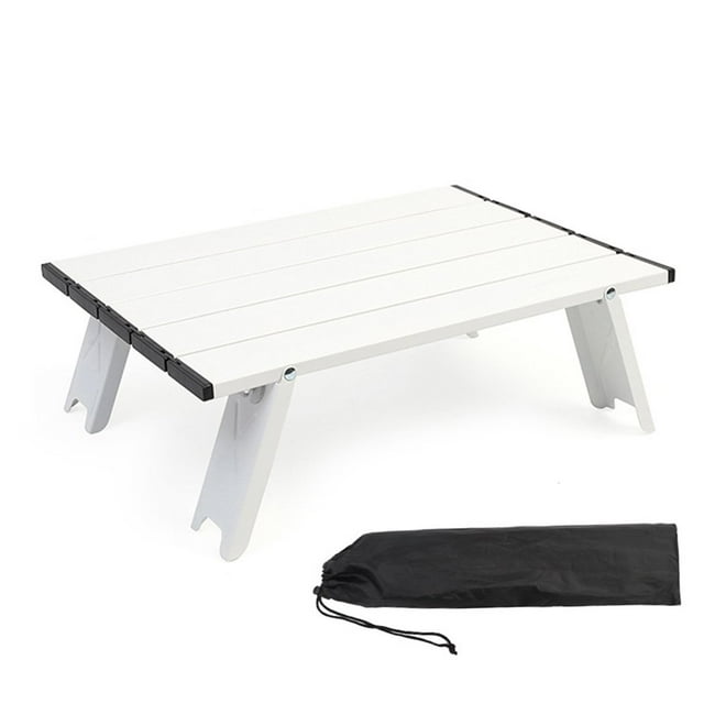 Mini Table Pliante Table de Camping pour Tente Lit Bureau d'Ordinateur pour Tente (Noir)