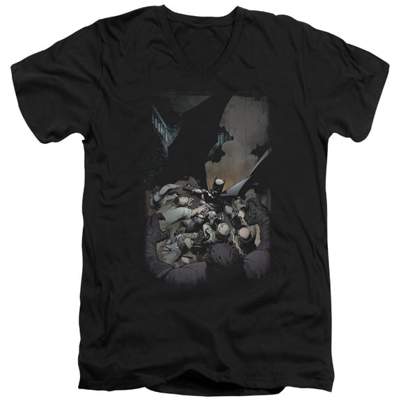 Batman/Batman #1 S/S Adult V-Neck T-Shirt Black