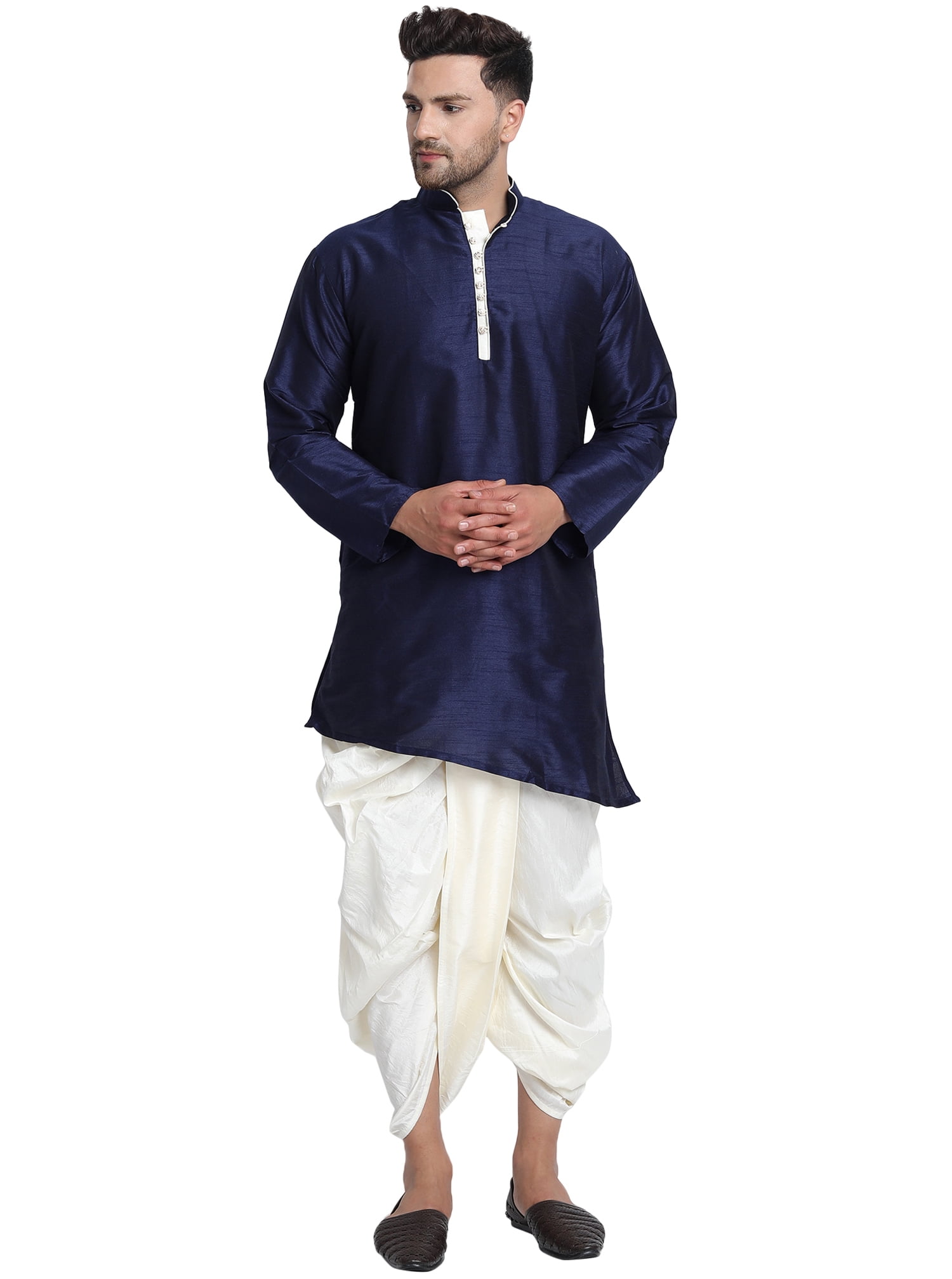 SKAVIJ Men s Art Silk Kurta Dhoti Set Indian Wedding Dress in Bahrain at BHD 57 Rating 5