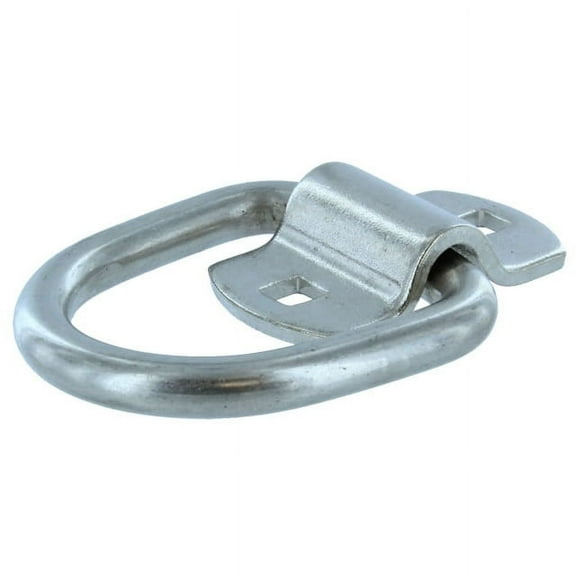 20 Pack - 2-5/16" D-Ring Tie Down with Mounting Bracket - White Zinc Plated Steel, 12,000 lbs. Break Strength - Durable
