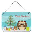 thumbnail image 1 of Caroline's Treasures - Árbol de Navidad y Shih Tzu marrón chocolate para colgar en la pared o en la puerta BB1621DS812, 8HX12W Caroline's Treasures BB1621DS812, 1 of 1