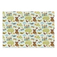 thumbnail image 1 of Cats Cutting Board, Cats Birds and Butterflies with Ornate Details Fantasy Castle Trees Hearts, Decorative Tempered Glass Cutting and Serving Board, Large Size, Green Brown Pale Blue, by Ambesonne, 1 of 1